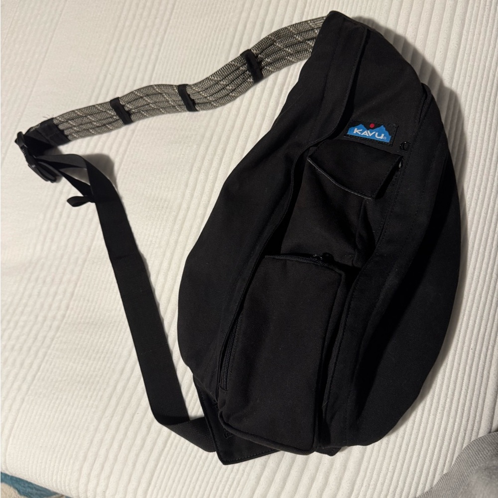 Kavu Black Belt Bag Adjustable Strap Backpack sold on Free People